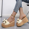 Women's Bow Slope Thick Bottom Slippers