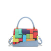 Retro Contrast Color Check One Shoulder Crossbody Bag