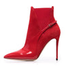 Women's Red Pointed Toe Stiletto Ankle Boots
